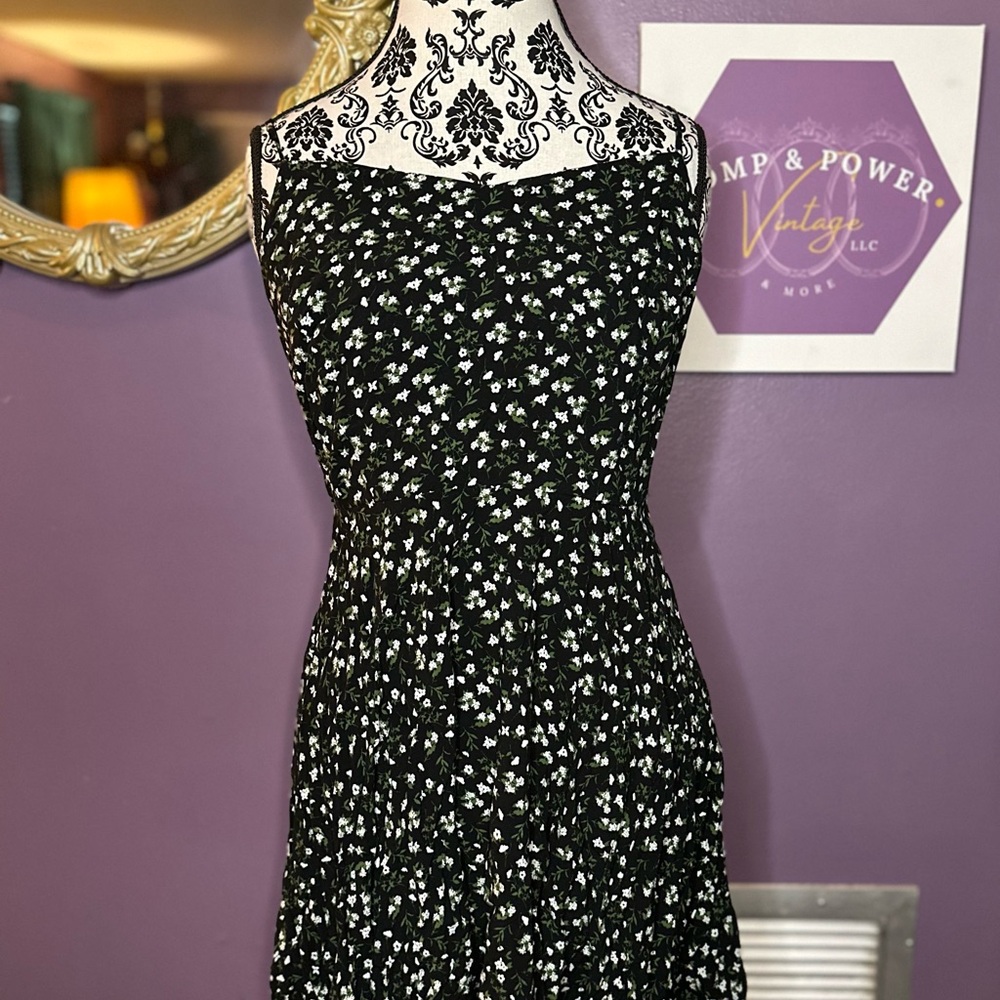 Old Navy Black Floral Midi Dress